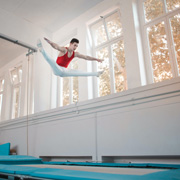 Mother and daughter trampolinists