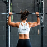 Man using dumbbells