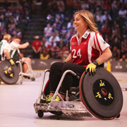 A disabled skiier