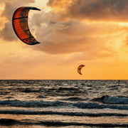 Kitesurfing on a desert island