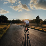 Cycling at sunrise