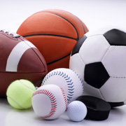 A range of sporting equipment